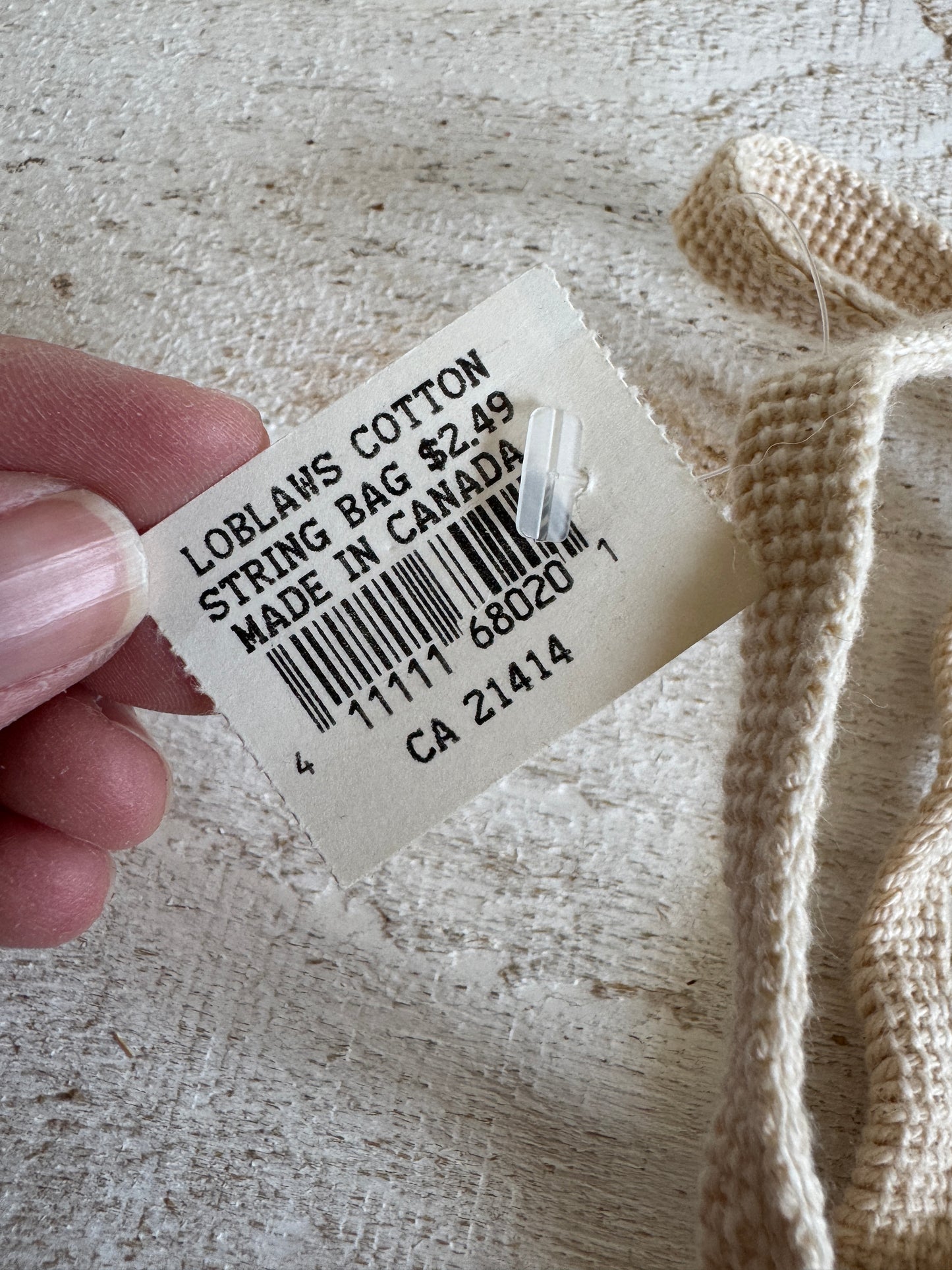 Vintage 100% Cotton Mesh Produce Bag - Made in Canada