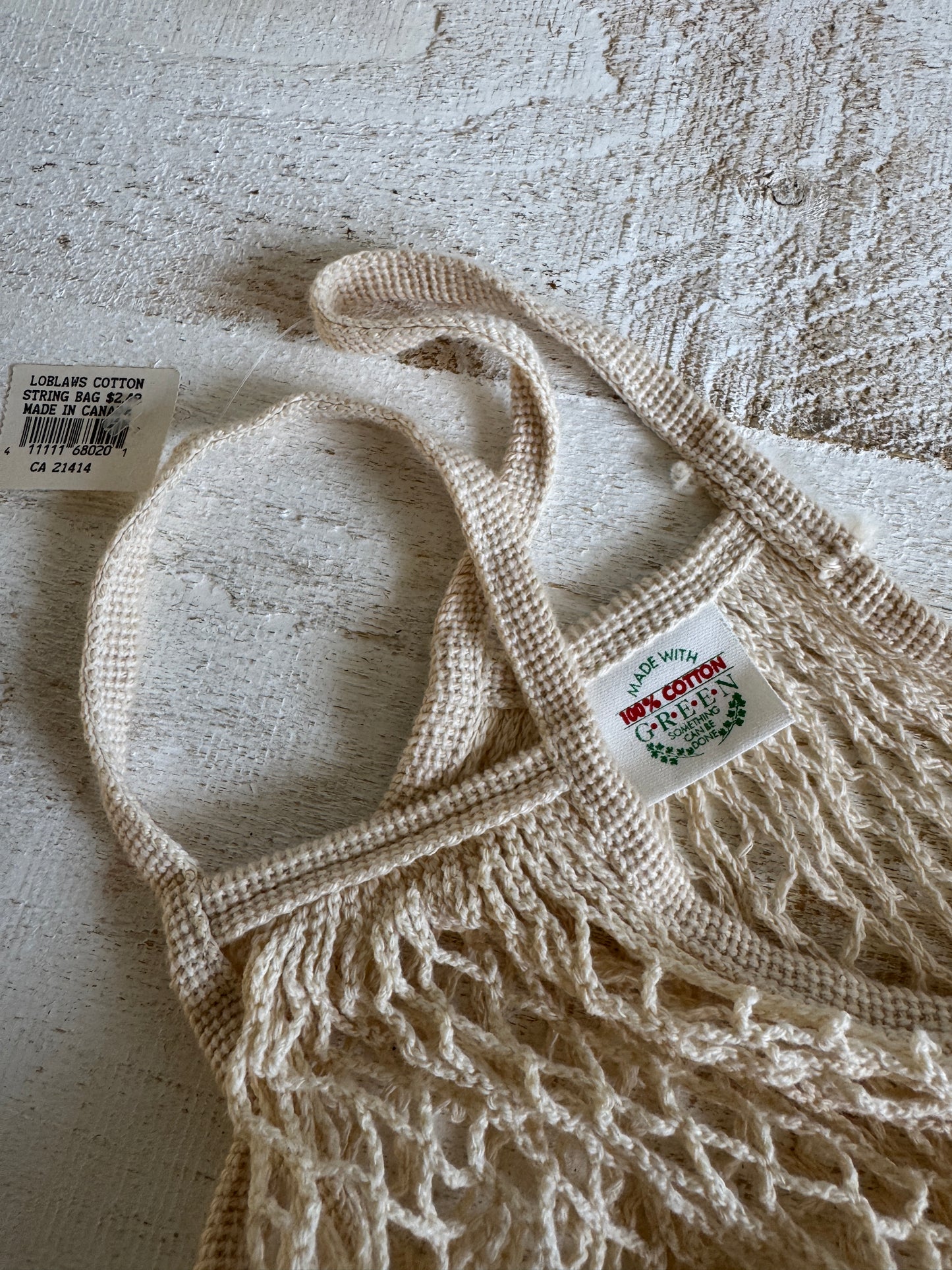 Vintage 100% Cotton Mesh Produce Bag - Made in Canada