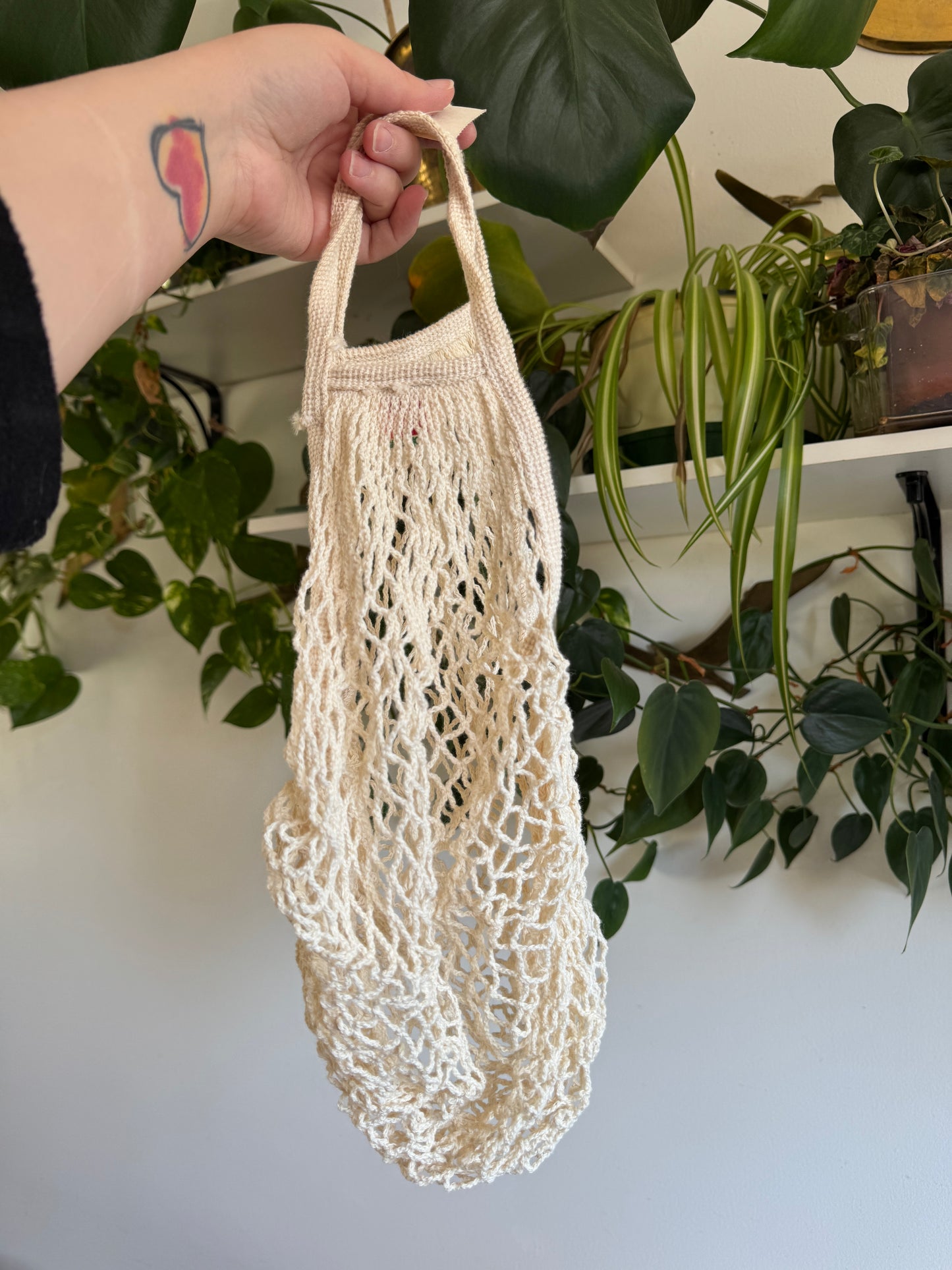 Vintage 100% Cotton Mesh Produce Bag - Made in Canada
