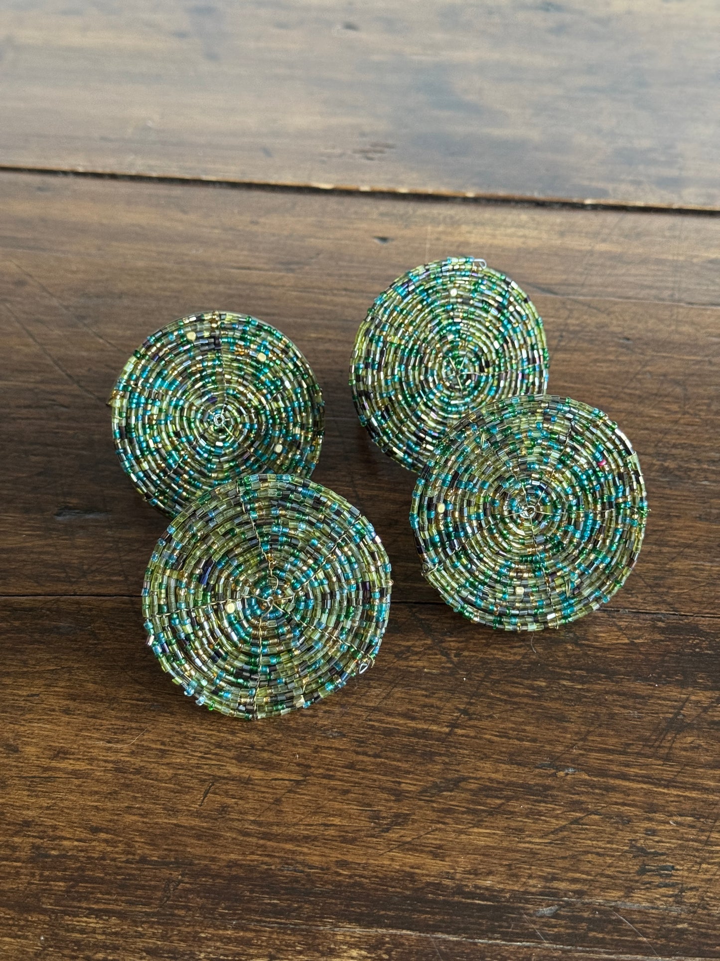 Beaded Napkin Rings with Twisted Metal