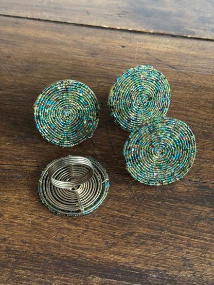 Beaded Napkin Rings with Twisted Metal