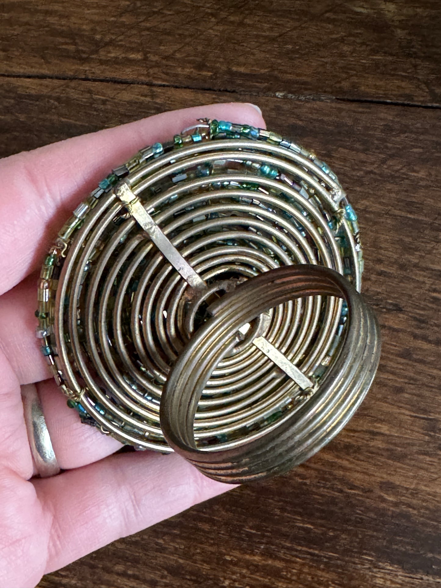 Beaded Napkin Rings with Twisted Metal