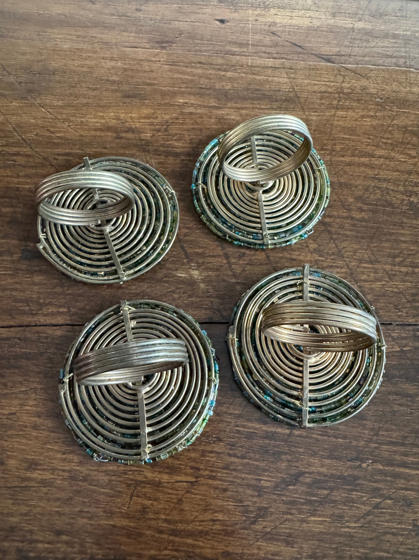 Beaded Napkin Rings with Twisted Metal