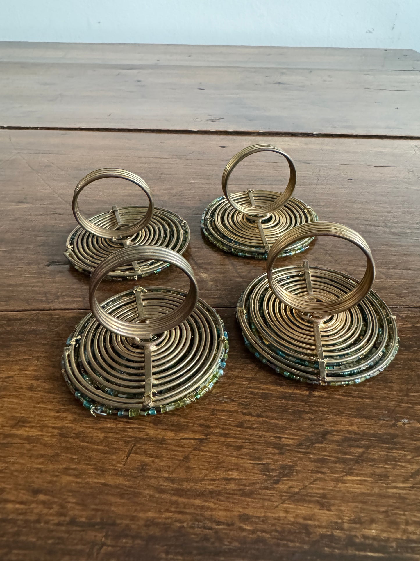 Beaded Napkin Rings with Twisted Metal