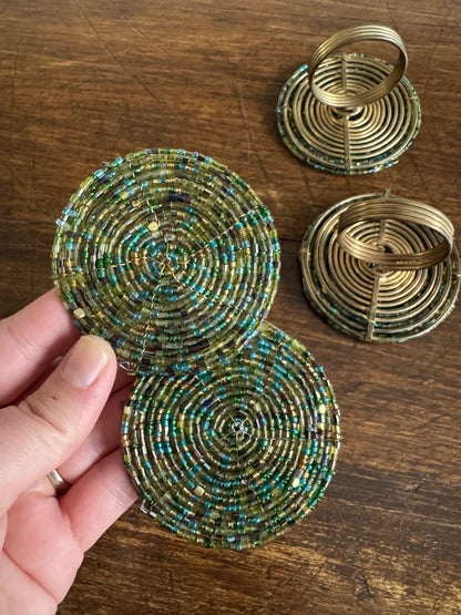 Beaded Napkin Rings with Twisted Metal