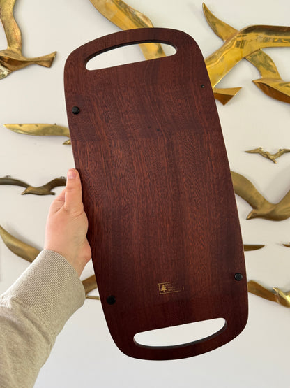 Dark Wood Tray with Handles - Made in Belgium