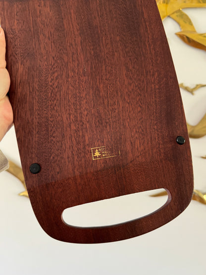 Dark Wood Tray with Handles - Made in Belgium