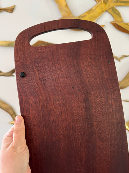 Dark Wood Tray with Handles - Made in Belgium