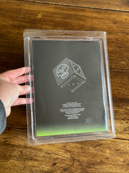 Spooky Math Dice Game with Black Dice Showing Skull Symbol