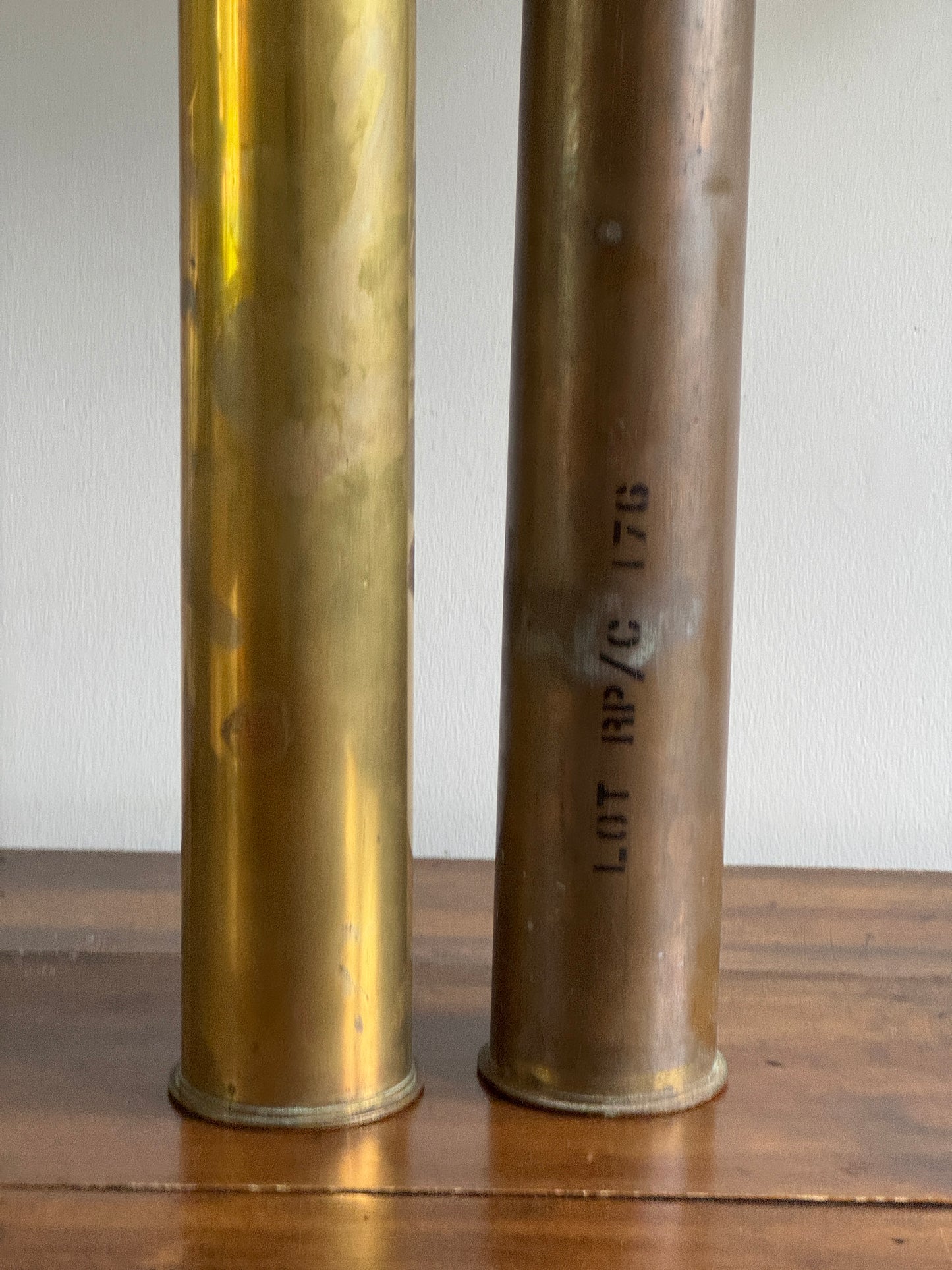 PICK ONE: Large Brass Trench Art Floor Vases