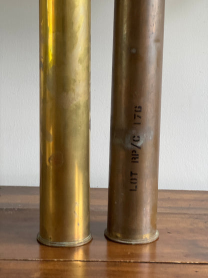 PICK ONE: Large Brass Trench Art Floor Vases