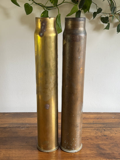 PICK ONE: Large Brass Trench Art Floor Vases