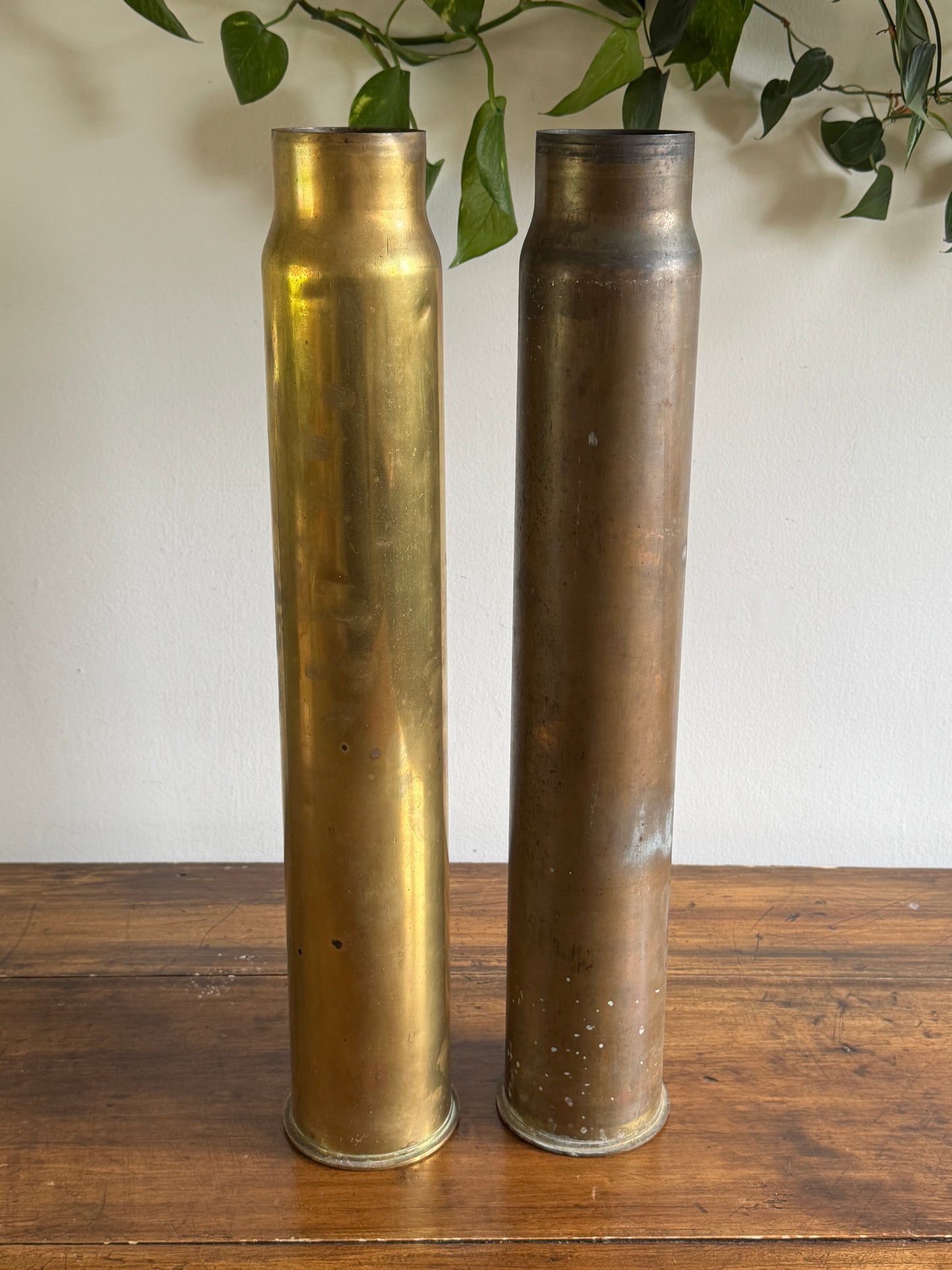 PICK ONE: Large Brass Trench Art Floor Vases