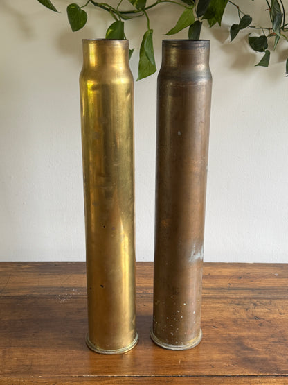 PICK ONE: Large Brass Trench Art Floor Vases