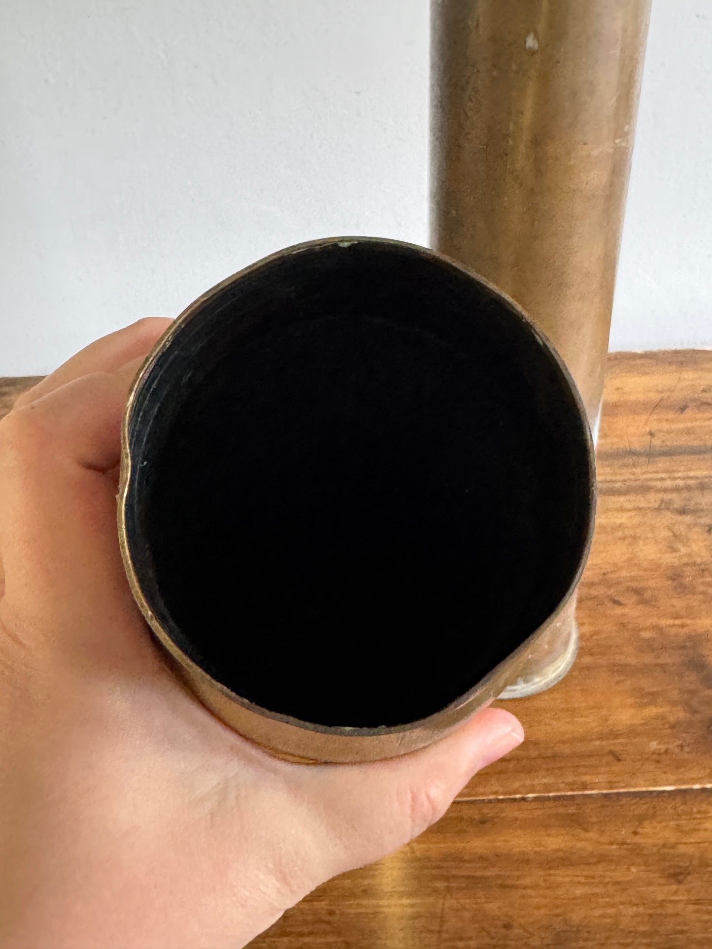 PICK ONE: Large Brass Trench Art Floor Vases
