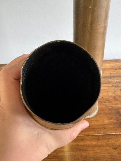 PICK ONE: Large Brass Trench Art Floor Vases