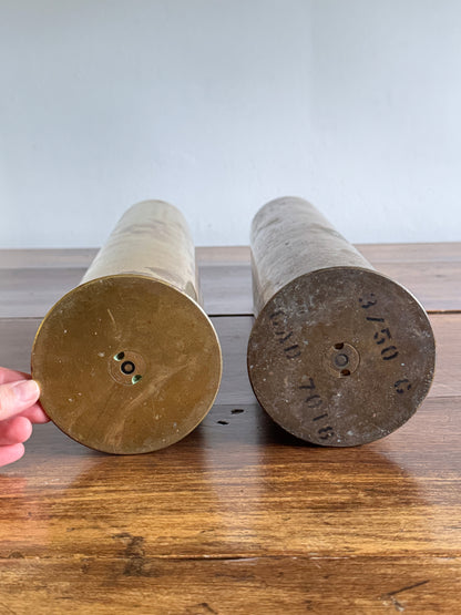 PICK ONE: Large Brass Trench Art Floor Vases