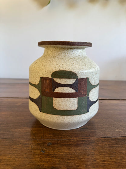 Vintage Mid Century Style Painted Israel Pottery Vase