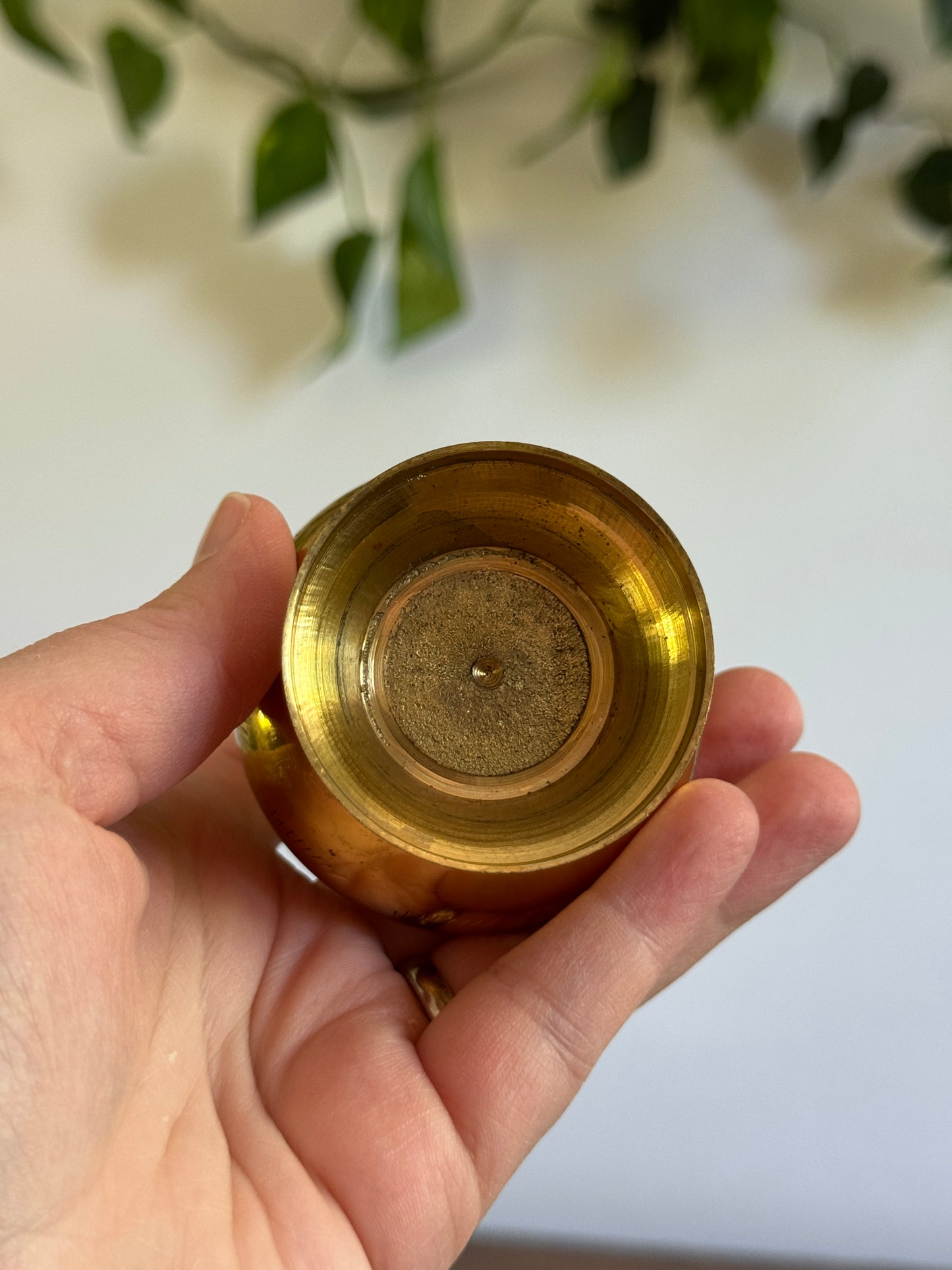 Three Mini Brass Vases with Etched Detailing - Made in India