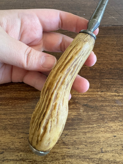Vintage English Carving Fork with Horn Handle