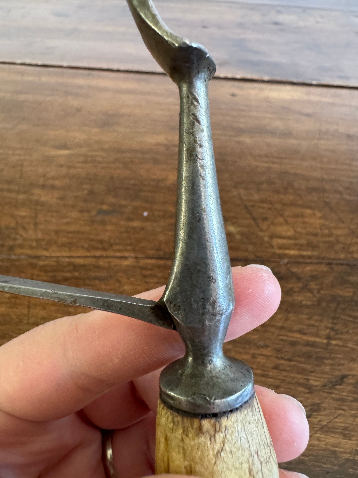 Vintage English Carving Fork with Horn Handle