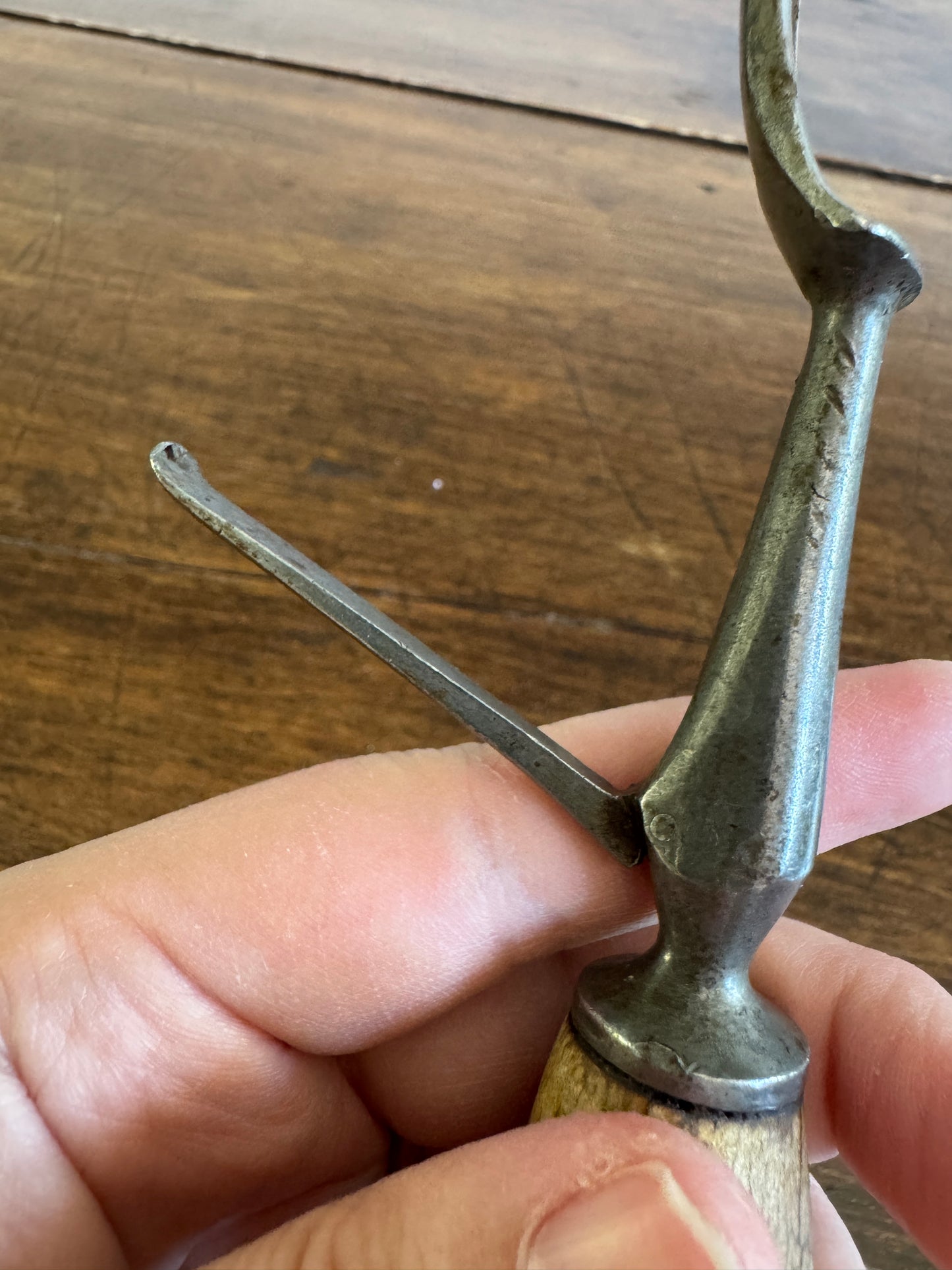 Vintage English Carving Fork with Horn Handle