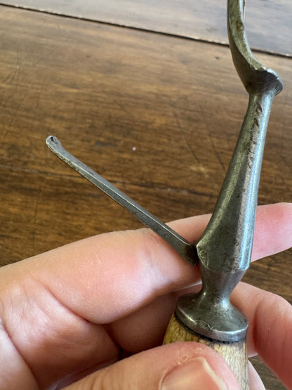 Vintage English Carving Fork with Horn Handle