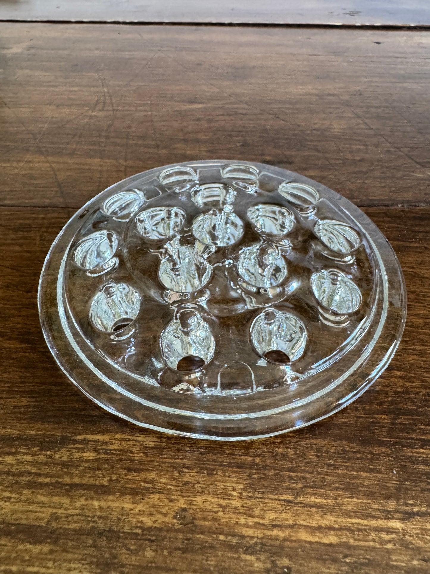Vintage Lot of Three Glass Flower Frogs