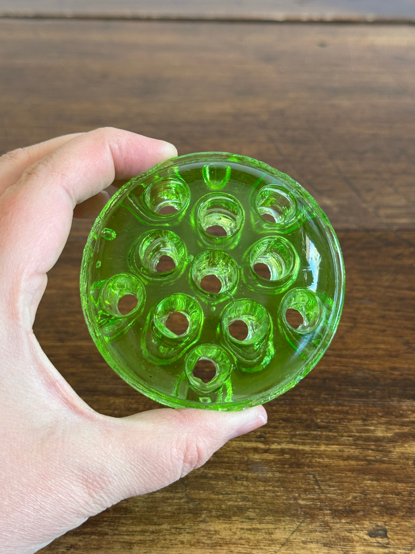 Vintage Lot of Three Glass Flower Frogs