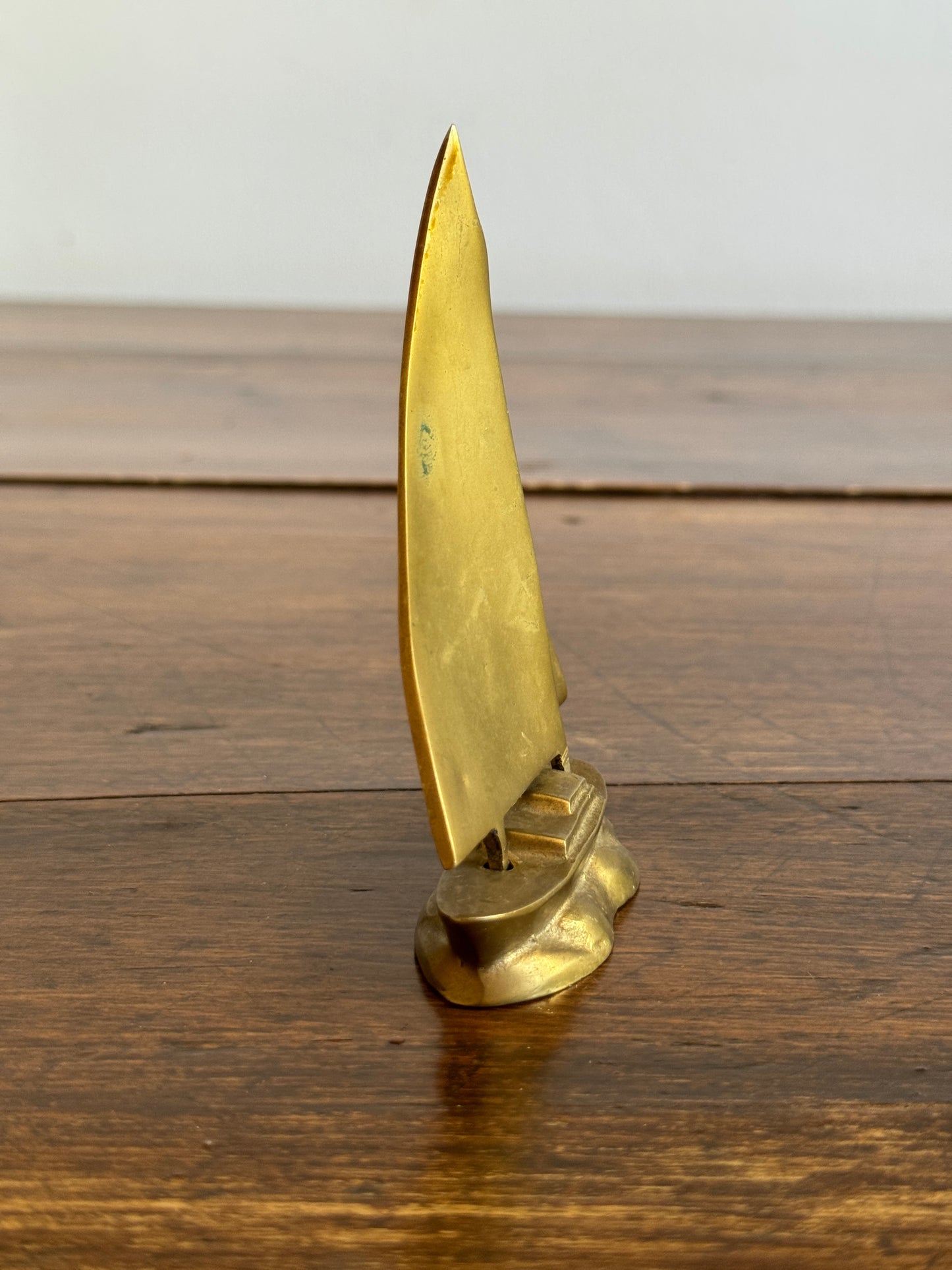 Small Brass Sailboat Figurine with Removeable Sail