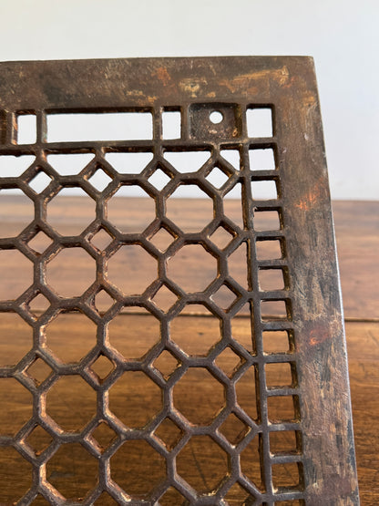 Vintage Floor Vent Grate Cover with Heavy Wear