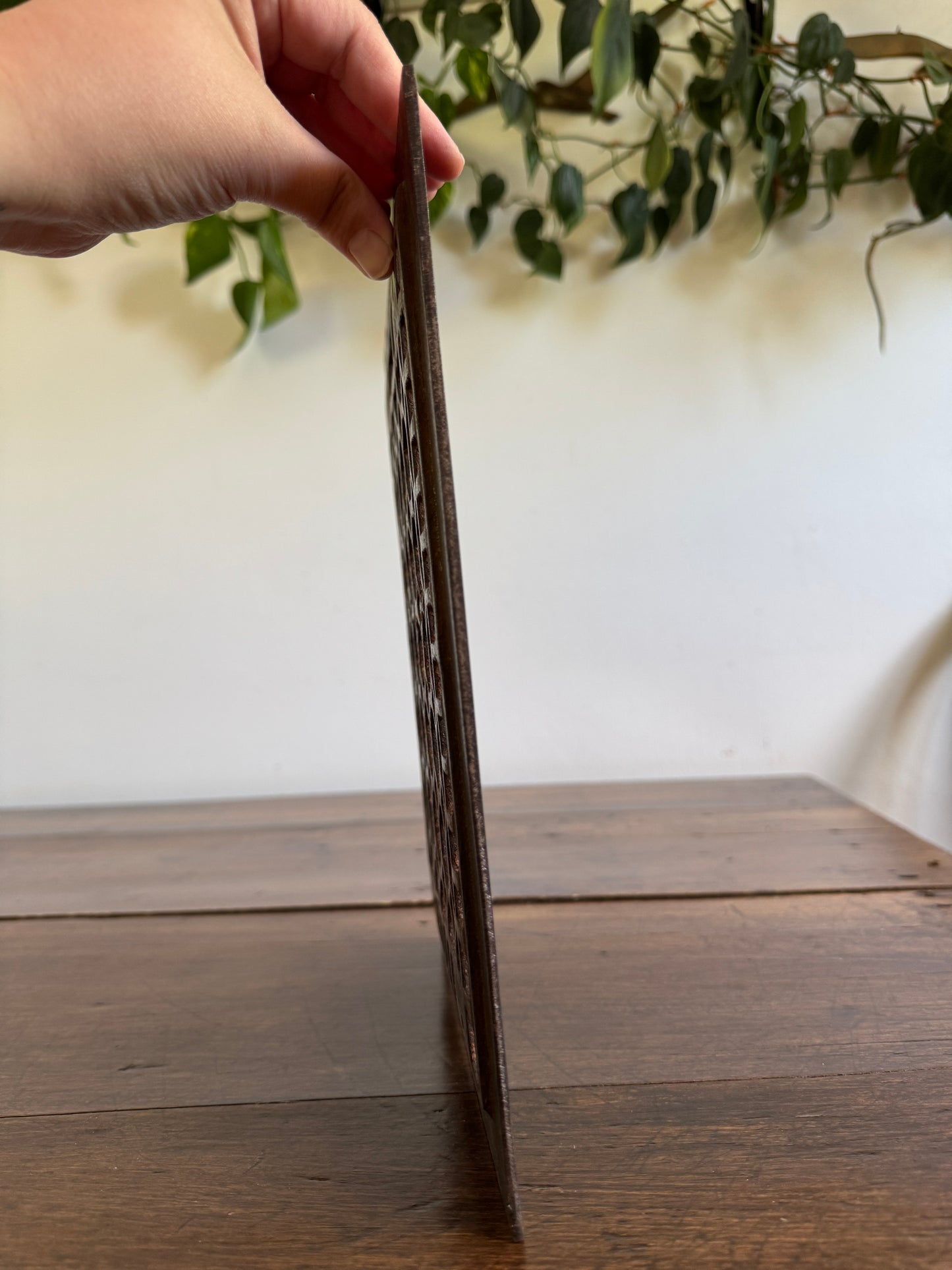 Vintage Floor Vent Grate Cover with Heavy Wear