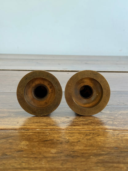 Industrial Brass Candlestick Holders