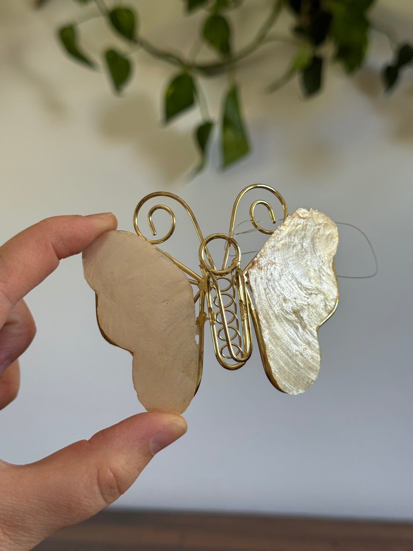 Shell and Metal Butterfly Ornaments - Set of 6 Mixed
