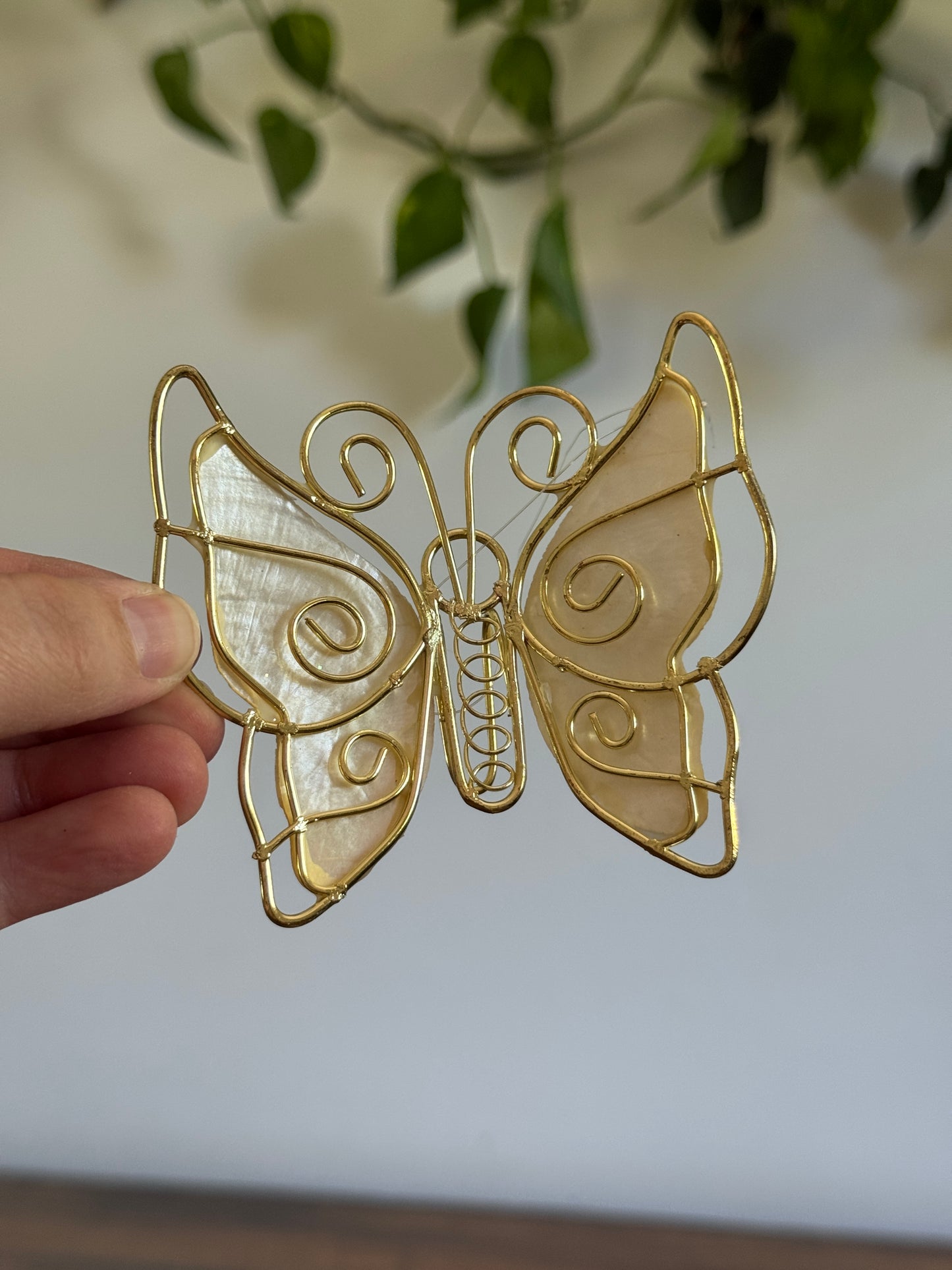 Shell and Metal Butterfly Ornaments - Set of 6 Mixed