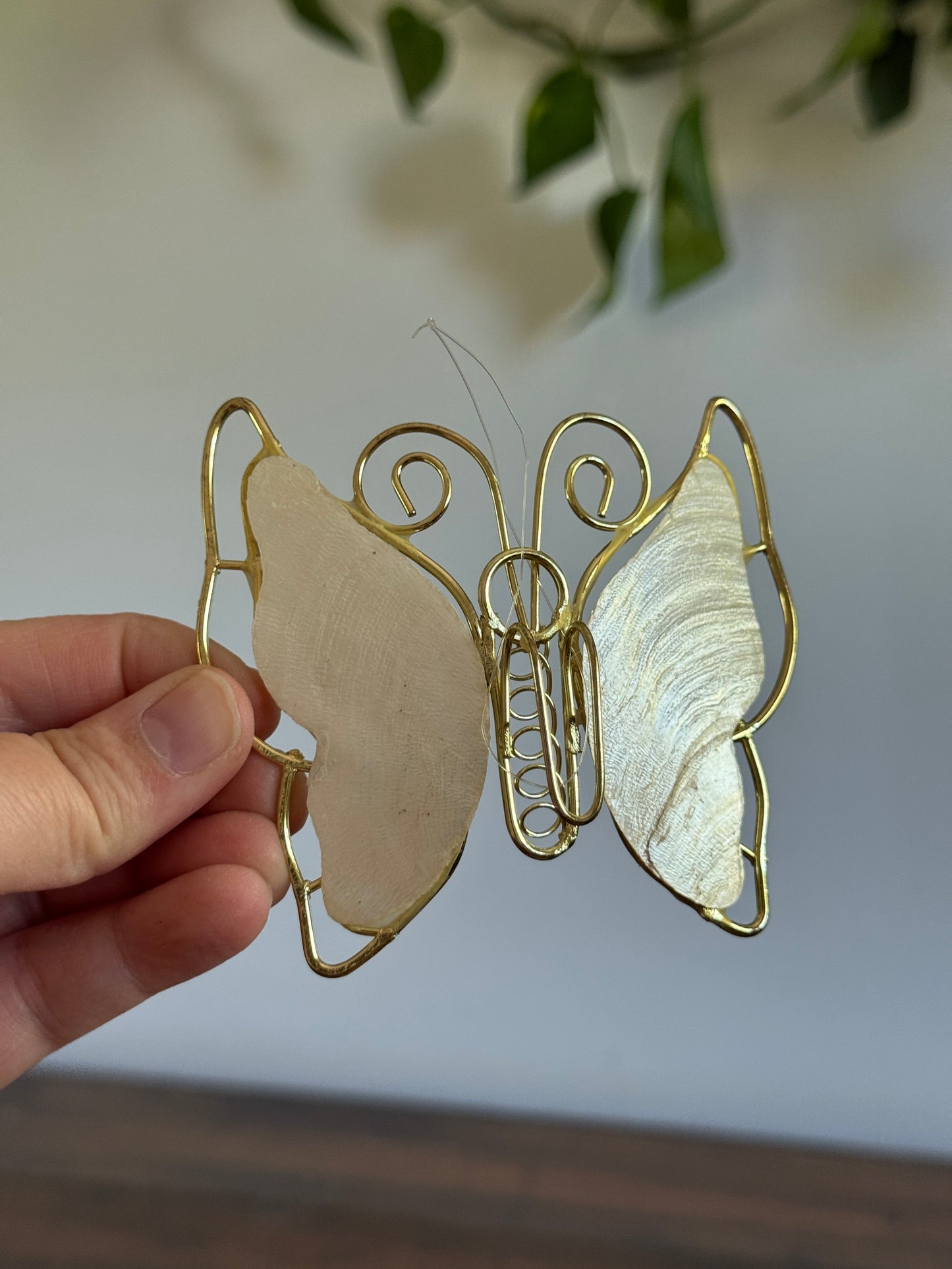 Shell and Metal Butterfly Ornaments - Set of 6 Mixed