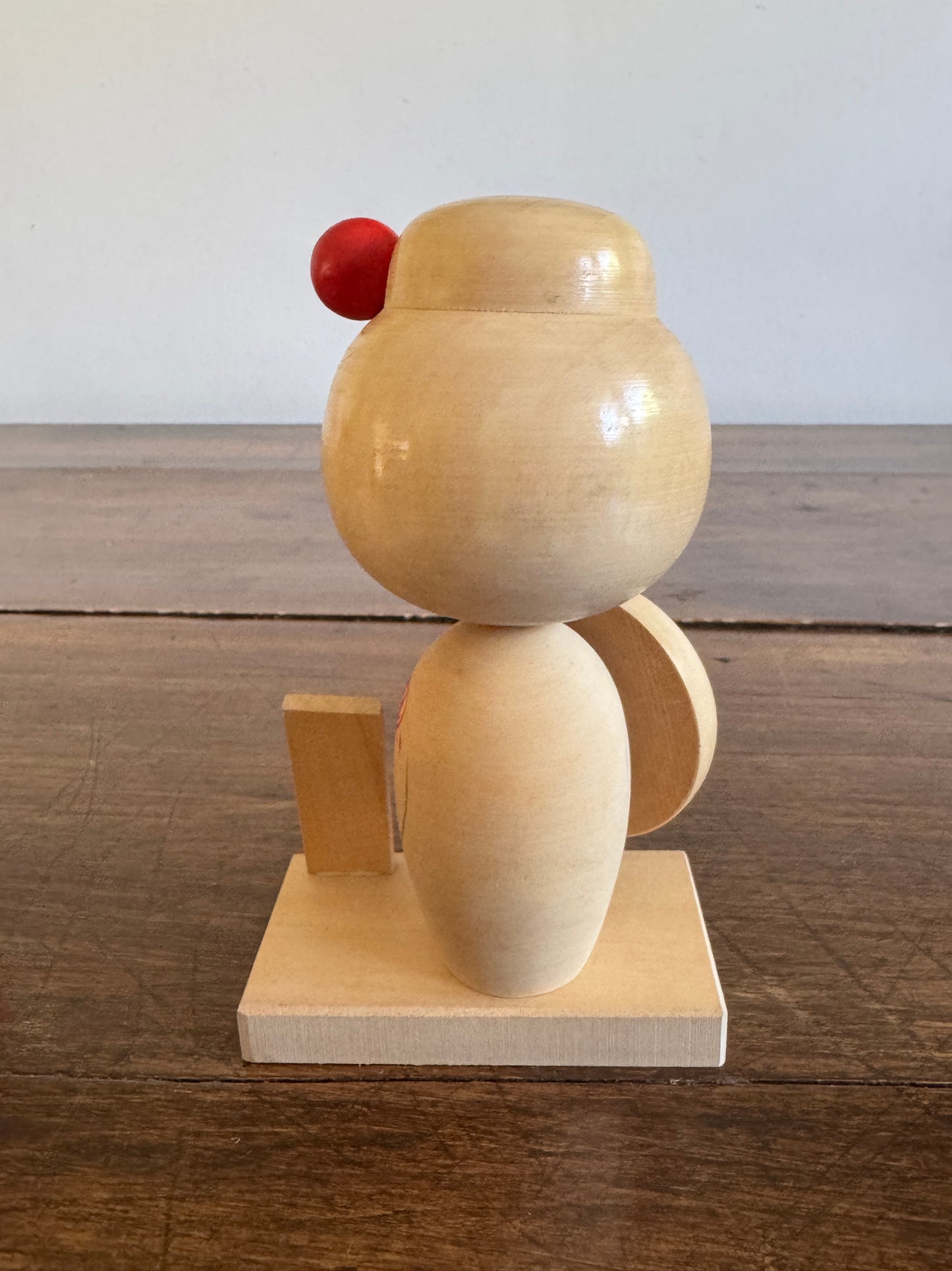 Vintage Wood Japanese Doll with Shield - Kokeshi Doll