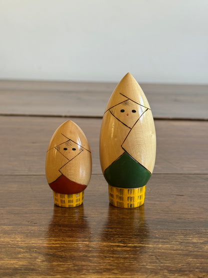 Japanese Light Bulb Shaped Kokeshi Dolls