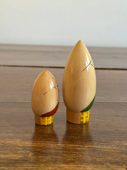Japanese Light Bulb Shaped Kokeshi Dolls
