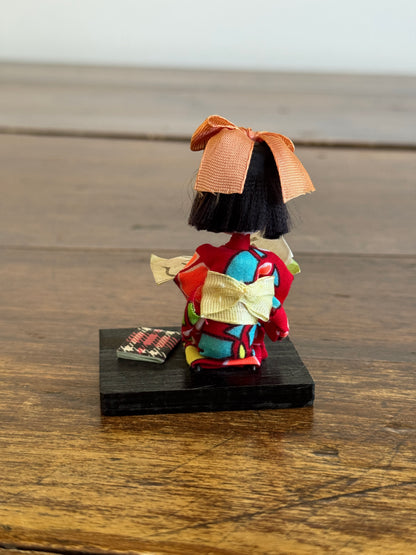 Vintage Japanese Mixed Media School Doll Figurine