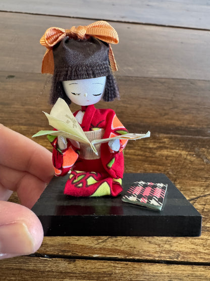 Vintage Japanese Mixed Media School Doll Figurine