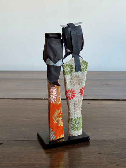 Vintage Japanese Paper Doll Couple in Traditional Dress