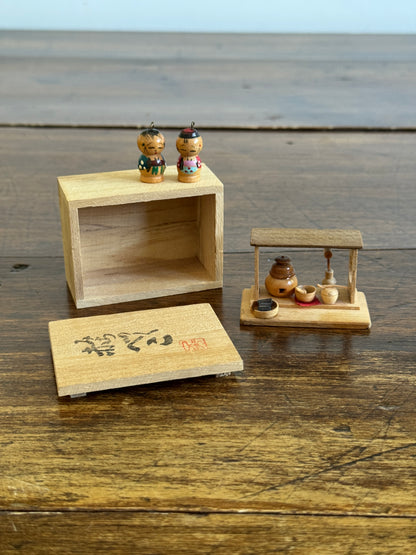 Japanese Mixed Lot of Miniatures with Box