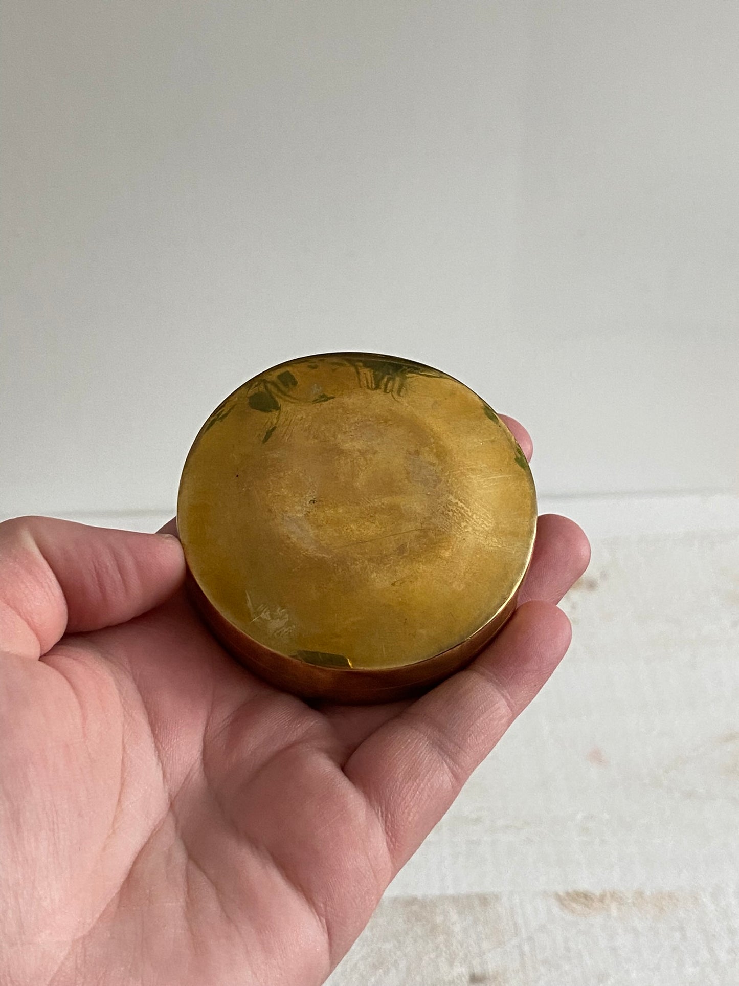 Vintage Brass Aspirin Pill Box - Brass Medication Stash Box - Brass Trinket Box Shaped Like Aspirin Pill