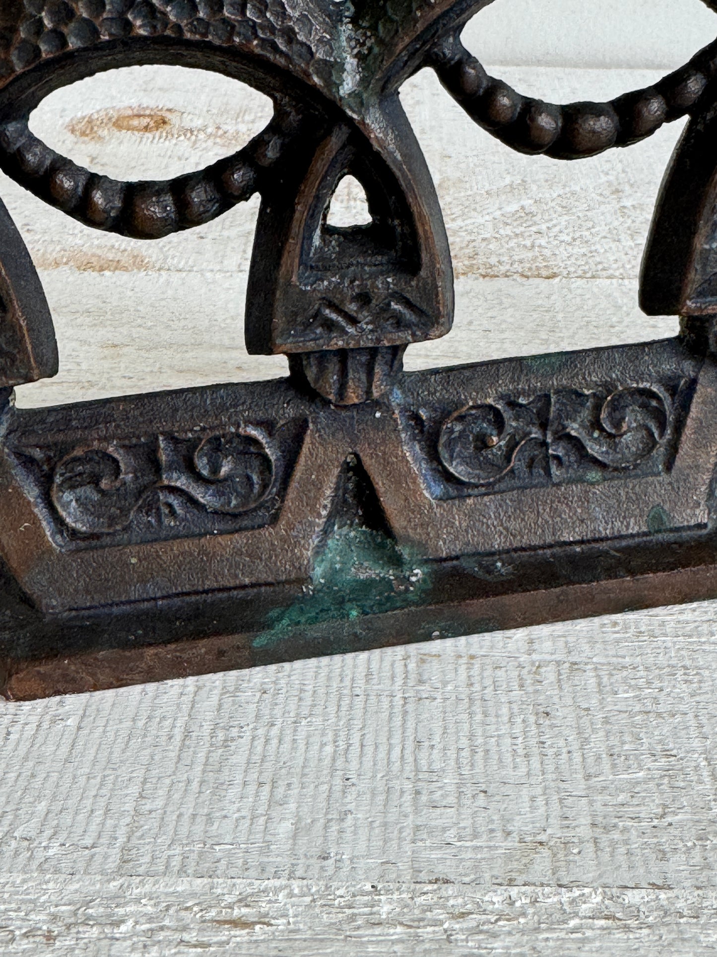 Vintage Matryoshka Candle Holder - Soviet Iron Candelabra with Three Dolls
