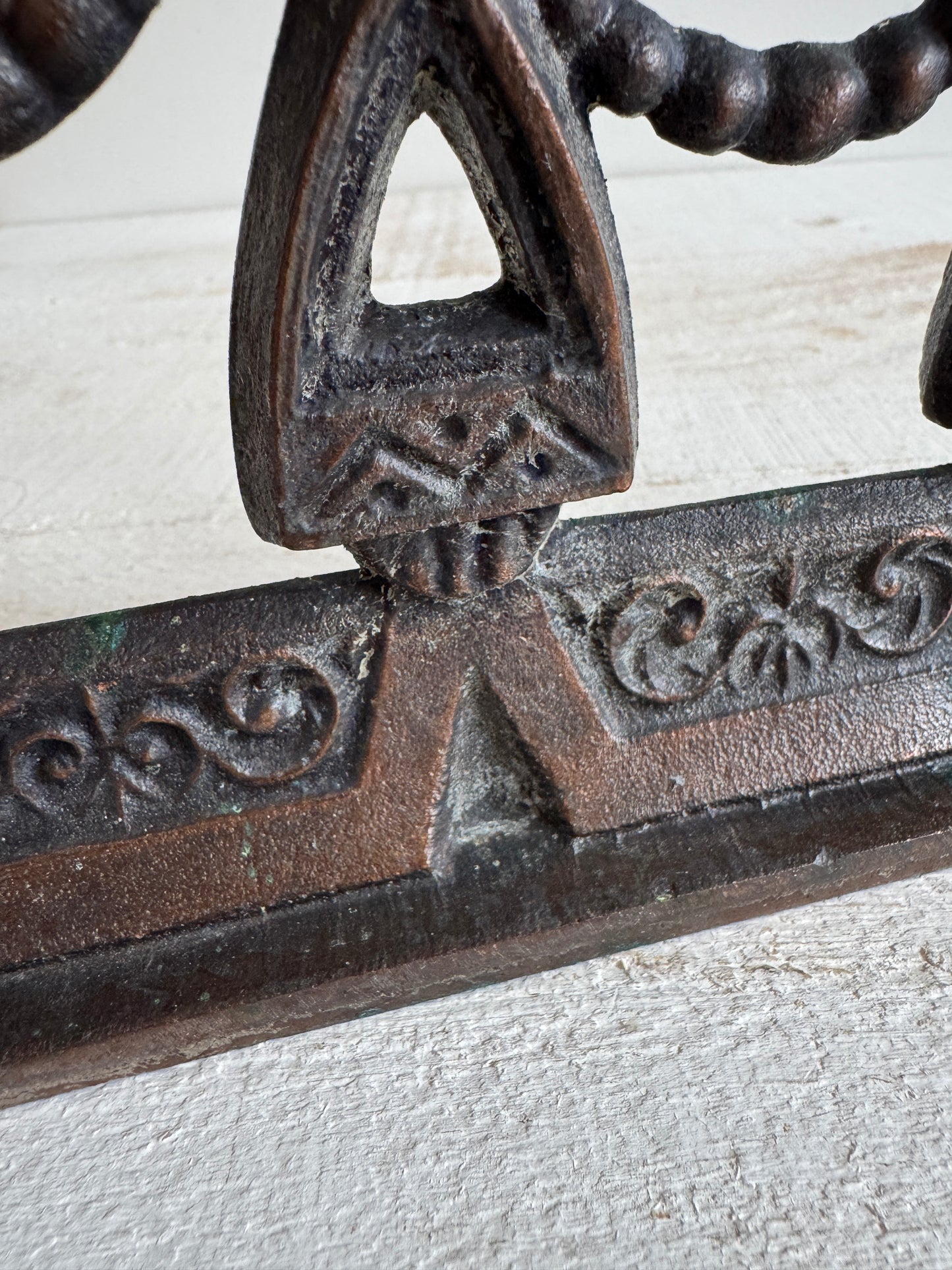 Vintage Matryoshka Candle Holder - Soviet Iron Candelabra with Three Dolls
