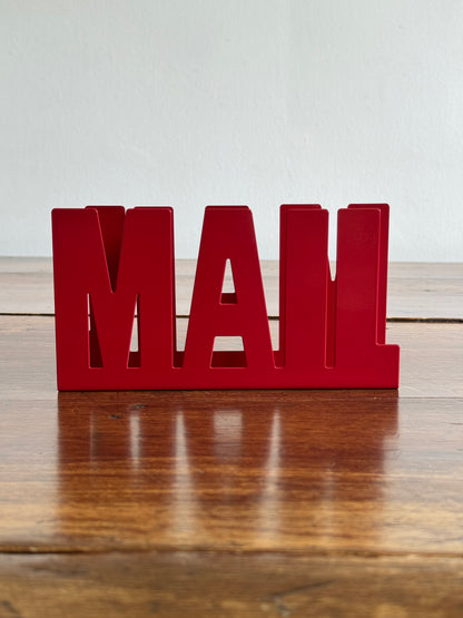 Vintage Large Letter "MAIL" Red Mail Holder - Letter Organizer