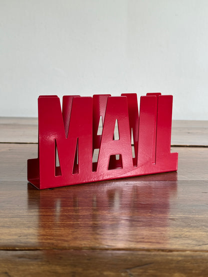 Vintage Large Letter "MAIL" Red Mail Holder - Letter Organizer