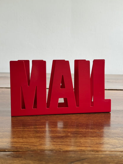 Vintage Large Letter "MAIL" Red Mail Holder - Letter Organizer