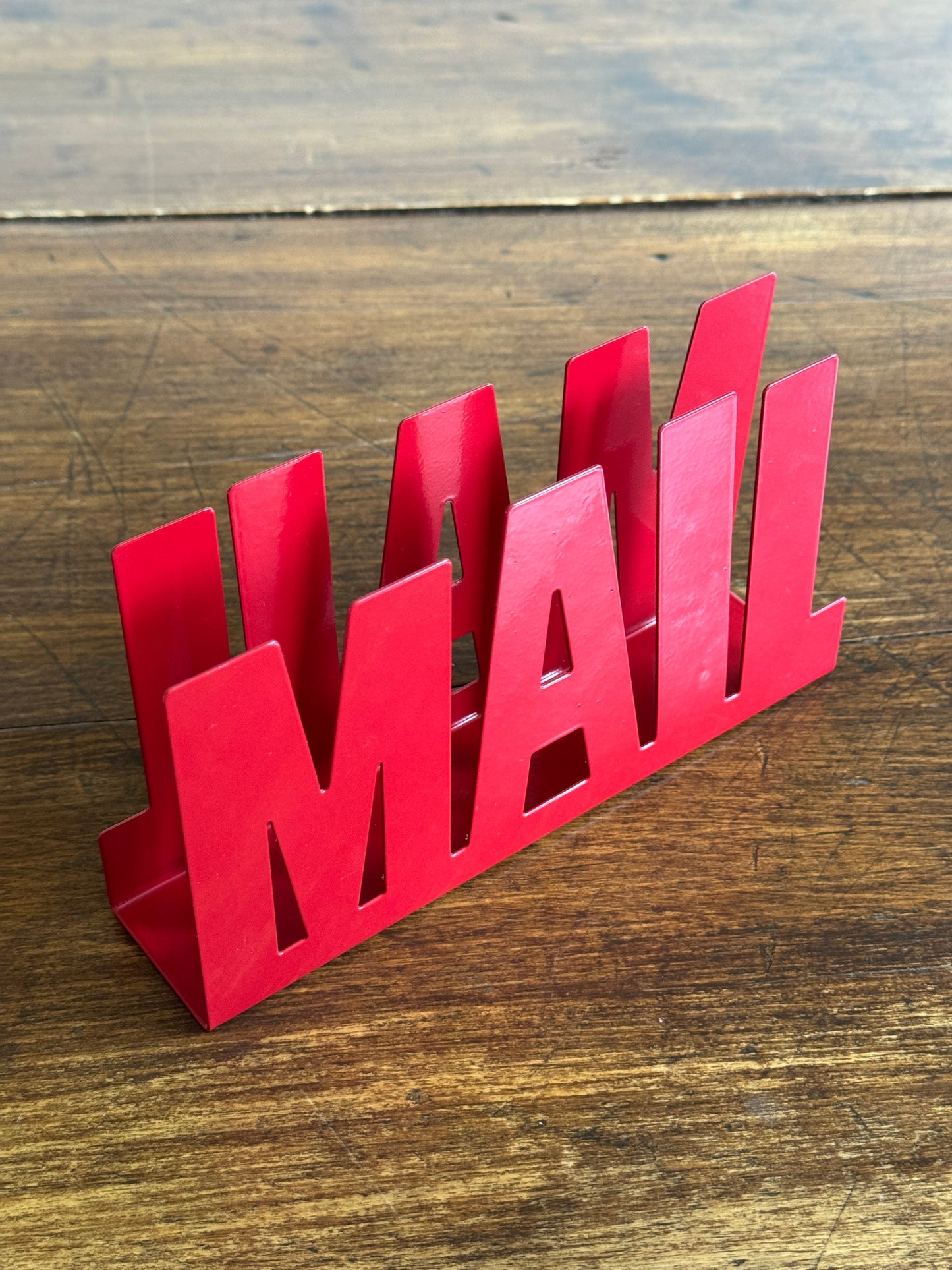 Vintage Large Letter "MAIL" Red Mail Holder - Letter Organizer